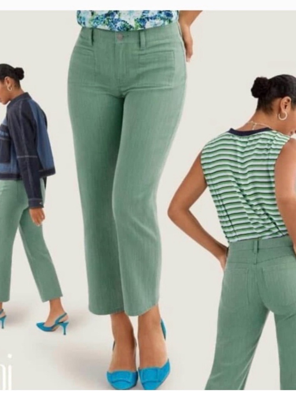 CAbi Seafoam Green Cropped Ankle Pants